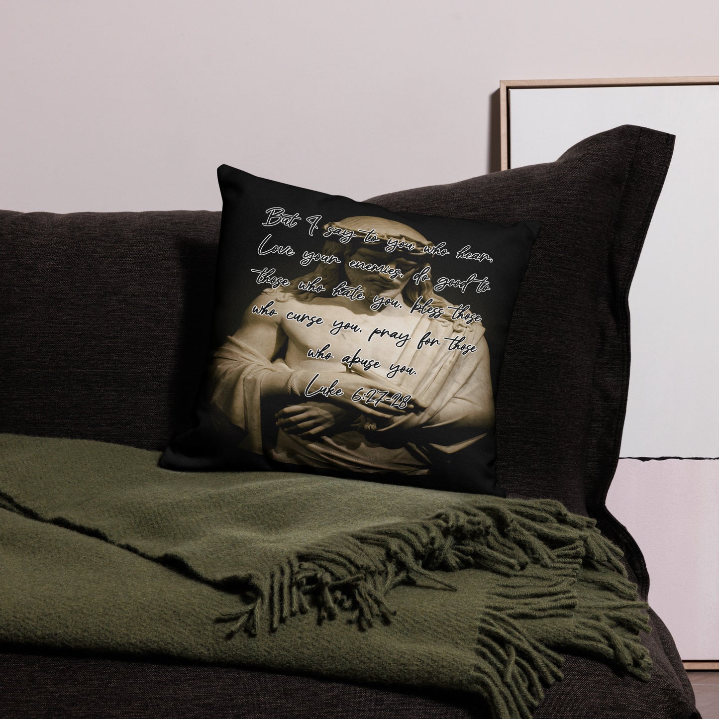 Luke 6:27-28 Premium Pillow