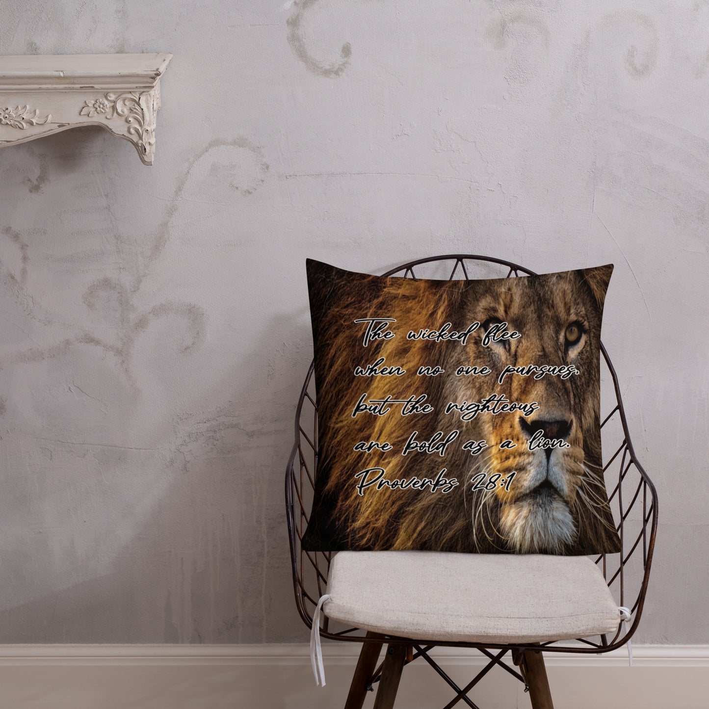 Proverbs 28:1 Premium Pillow
