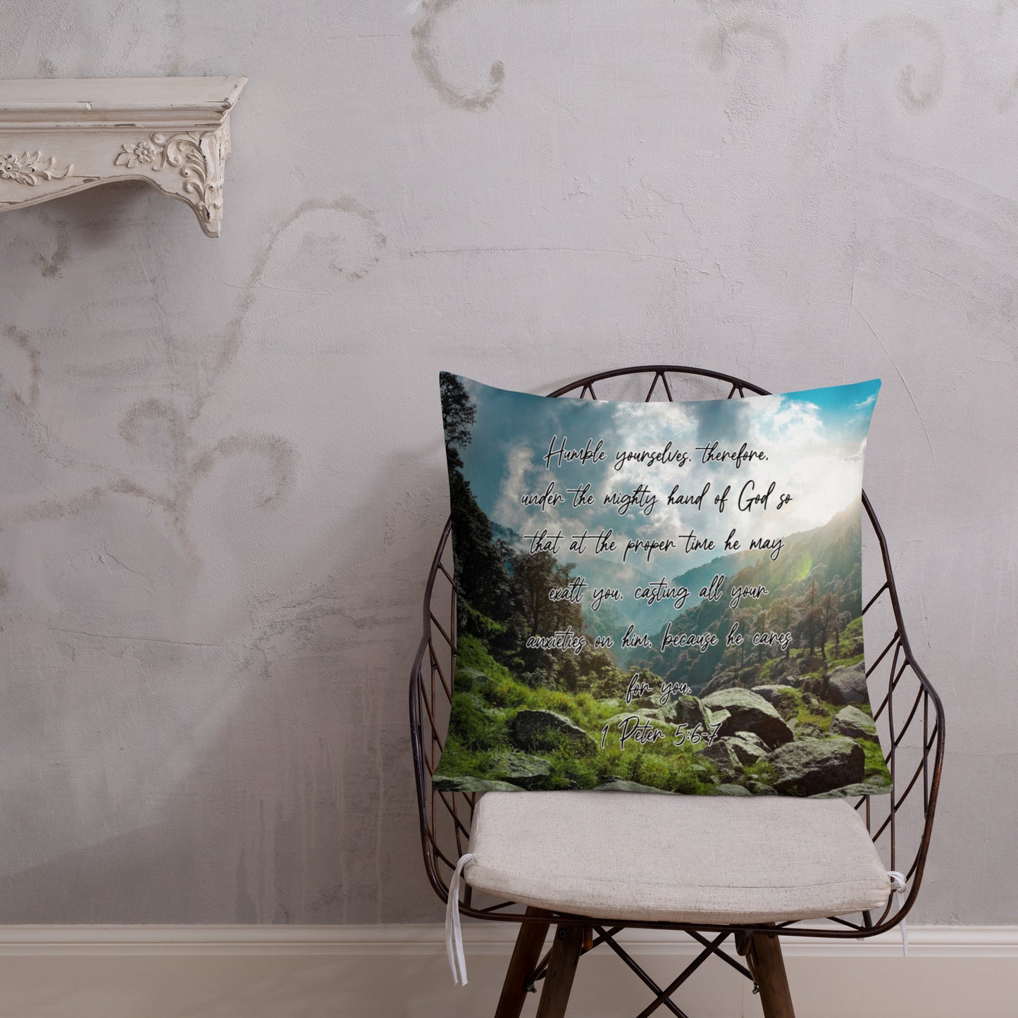 1 Peter 5:6-7 Premium Pillow