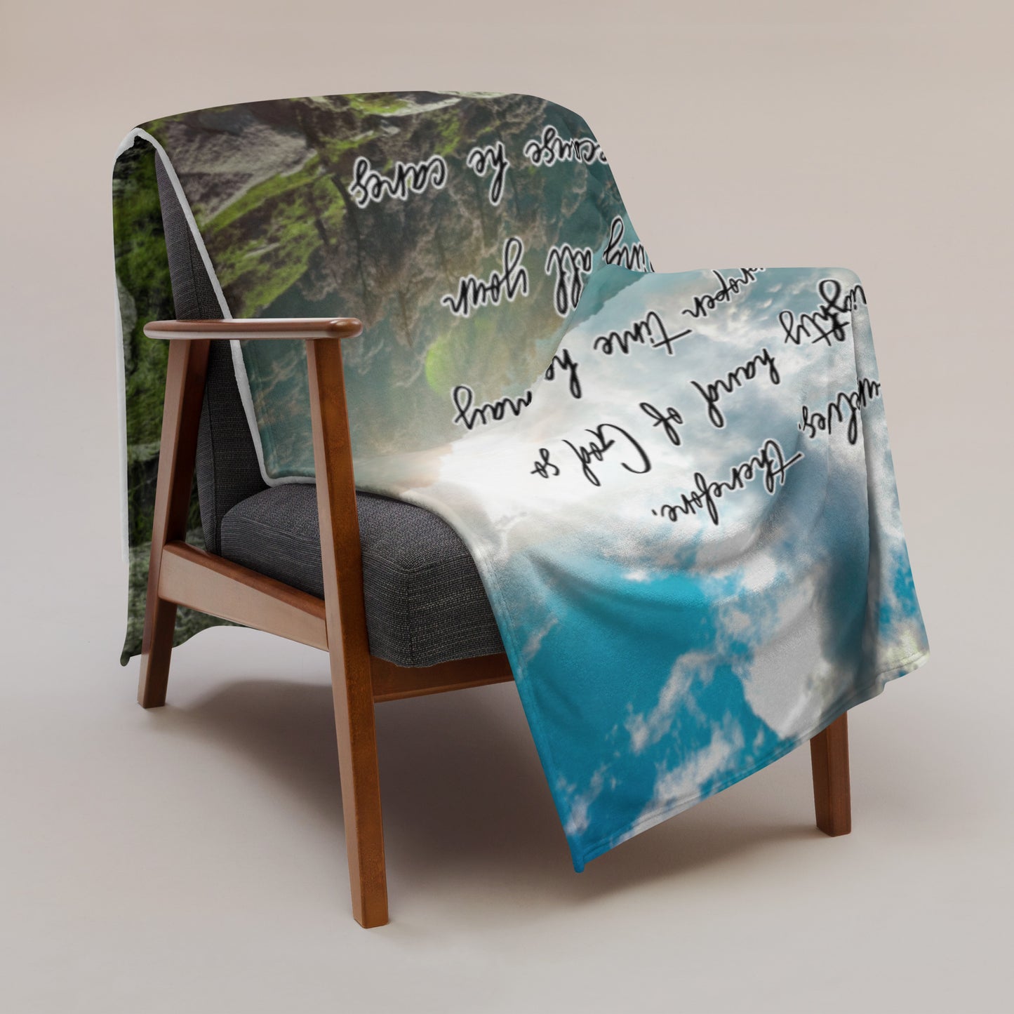 1 Peter 5:6-7 Vertical Throw Blanket