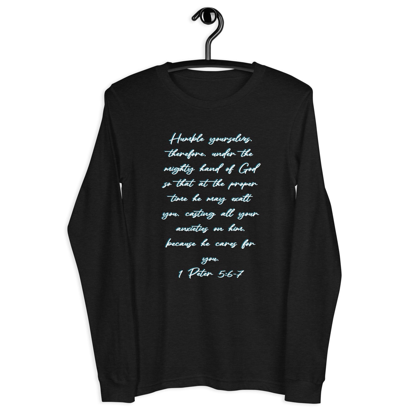 Black Long Sleeve T-shirt w/ Printed Bible Verse