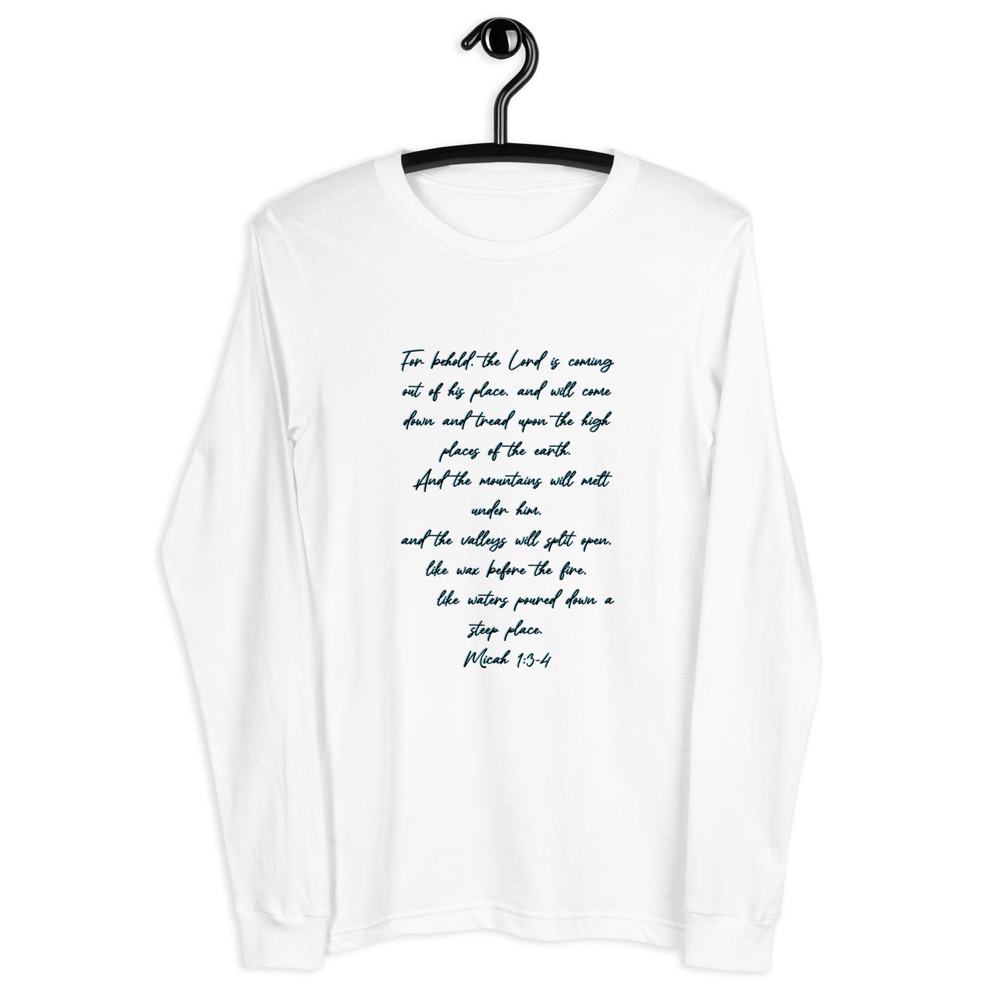White Long Sleeve T-shirt w/ Printed Bible Verse