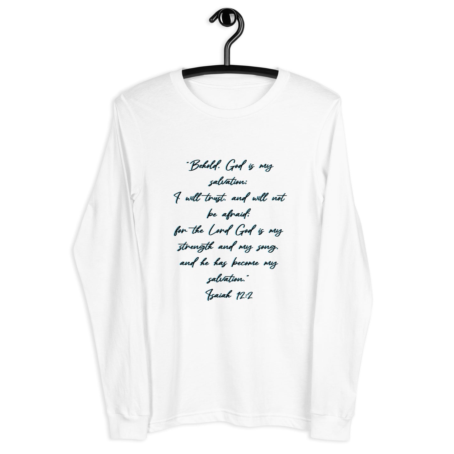 White Long Sleeve T-shirt w/ Printed Bible Verse