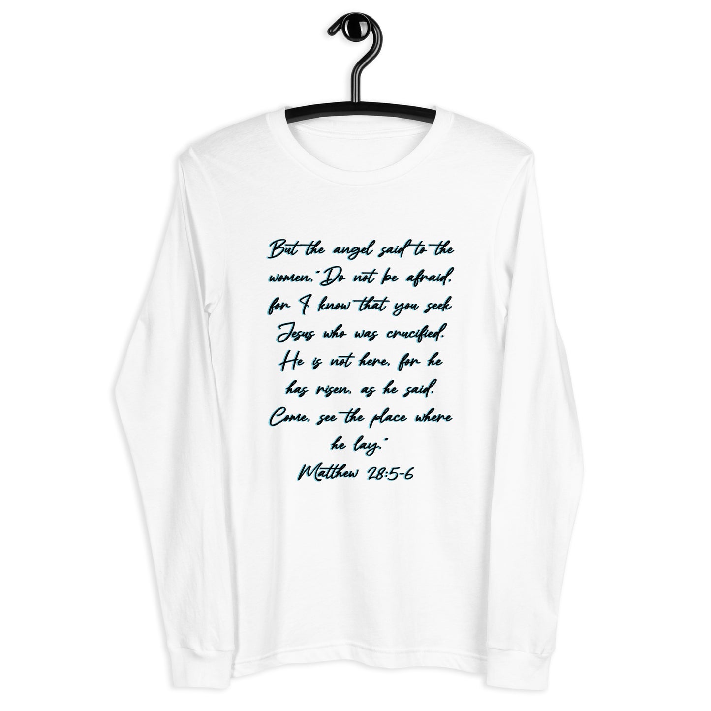White Long Sleeve T-shirt w/ Printed Bible Verse