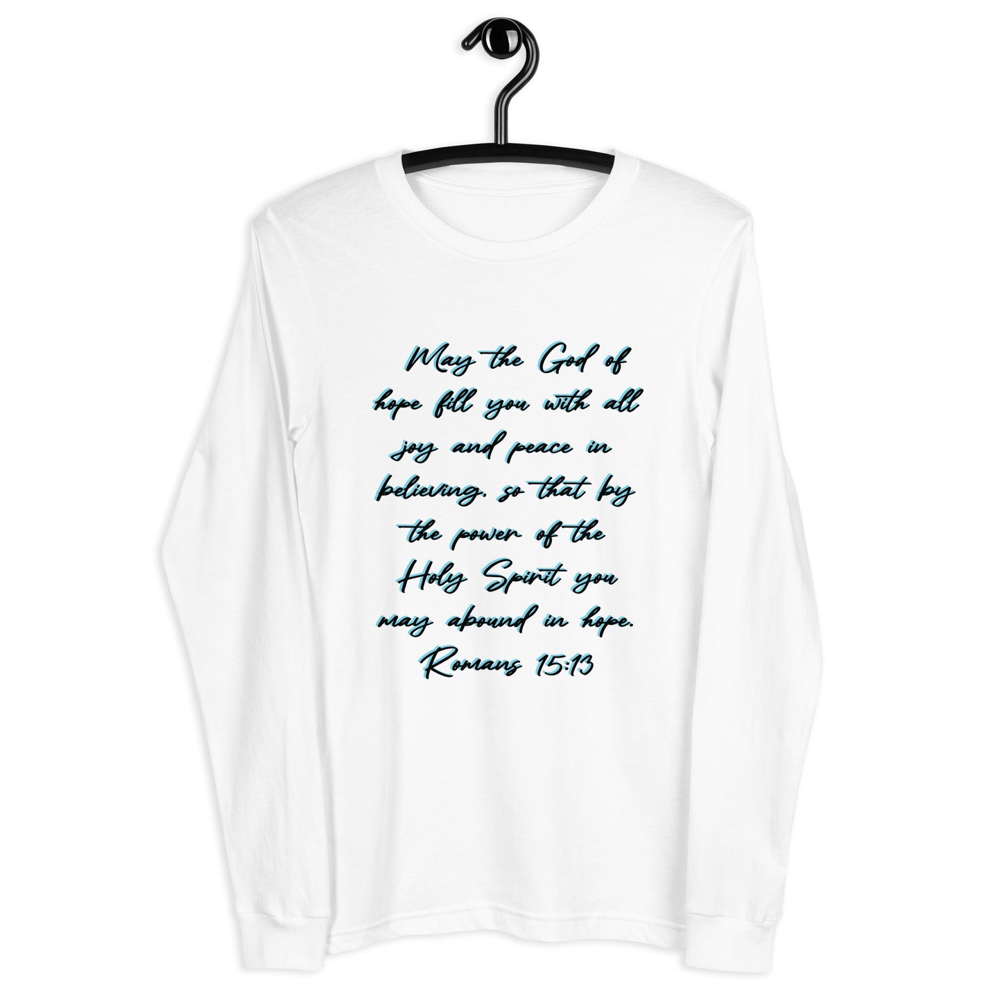 White Long Sleeve T-shirt w/ Printed Bible Verse