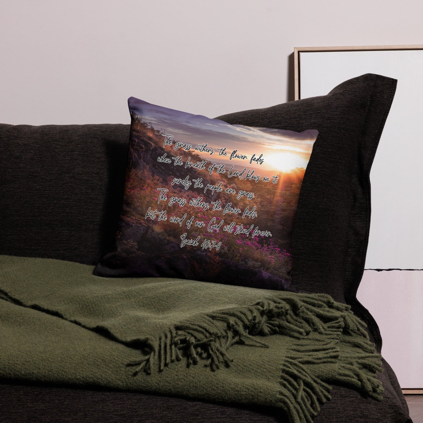 Isaiah 40:7-8 Premium Pillow