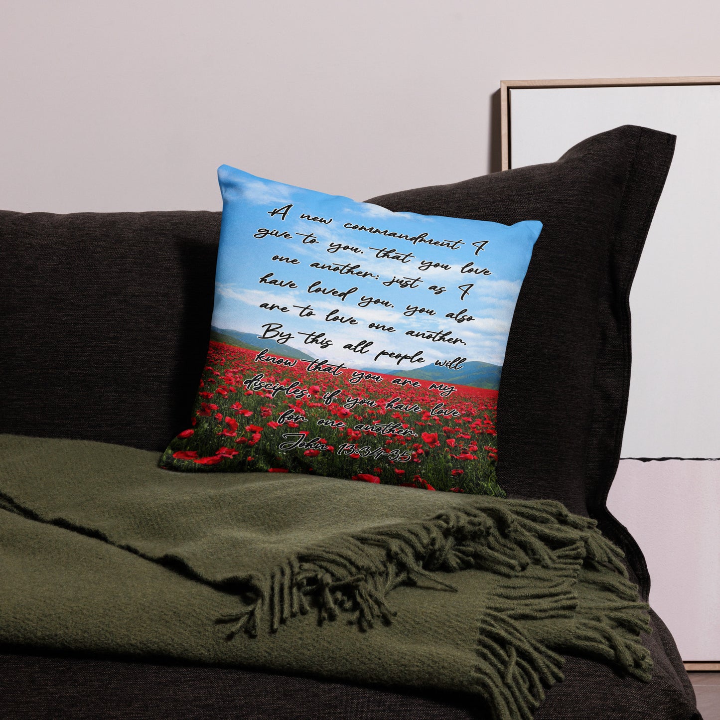 John 13:34-35 Premium Pillow