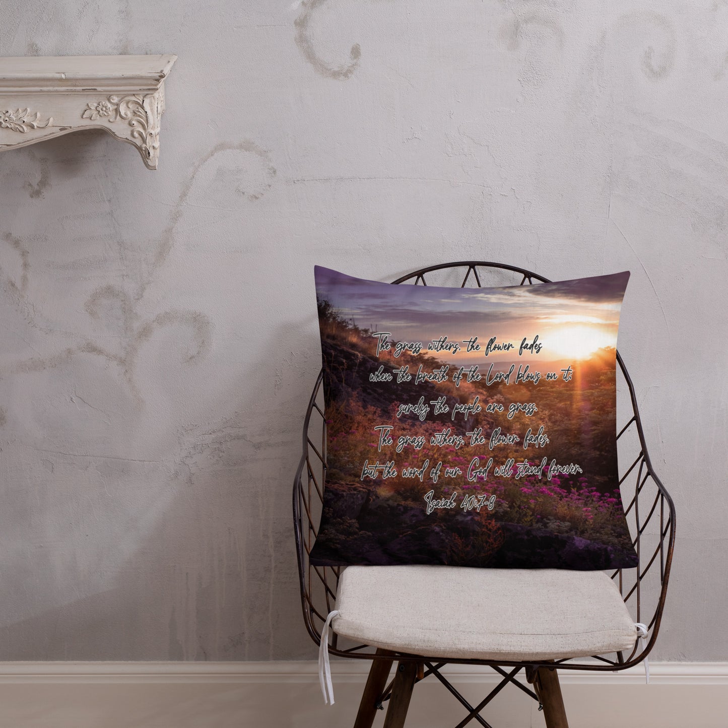 Isaiah 40:7-8 Premium Pillow