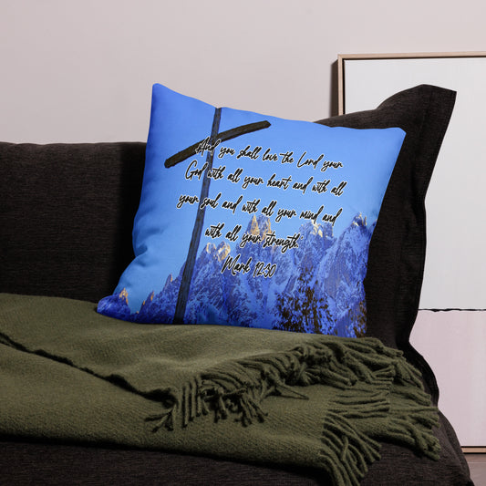 Mark 12:30 Premium Pillow