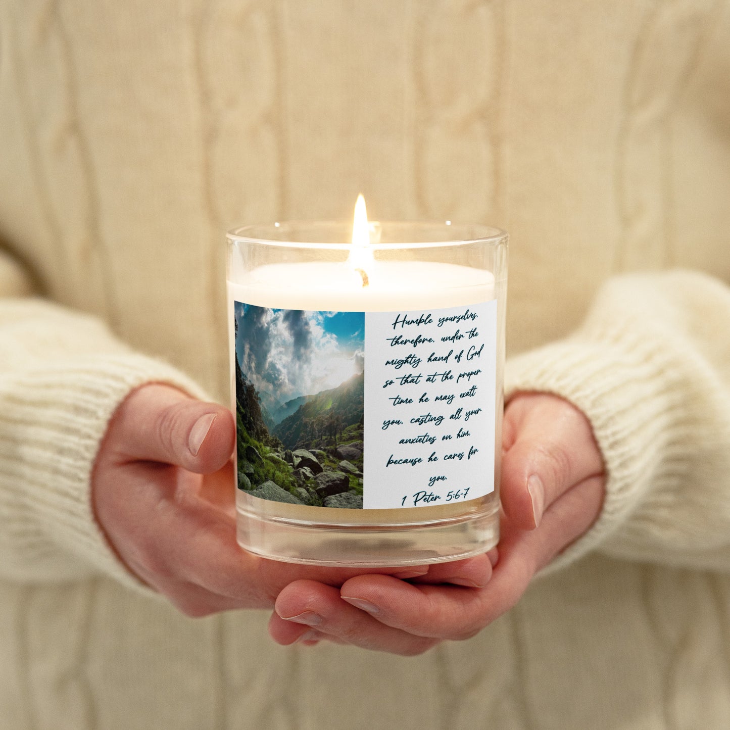 1 Peter 5:6-7 Soy Wax Candle