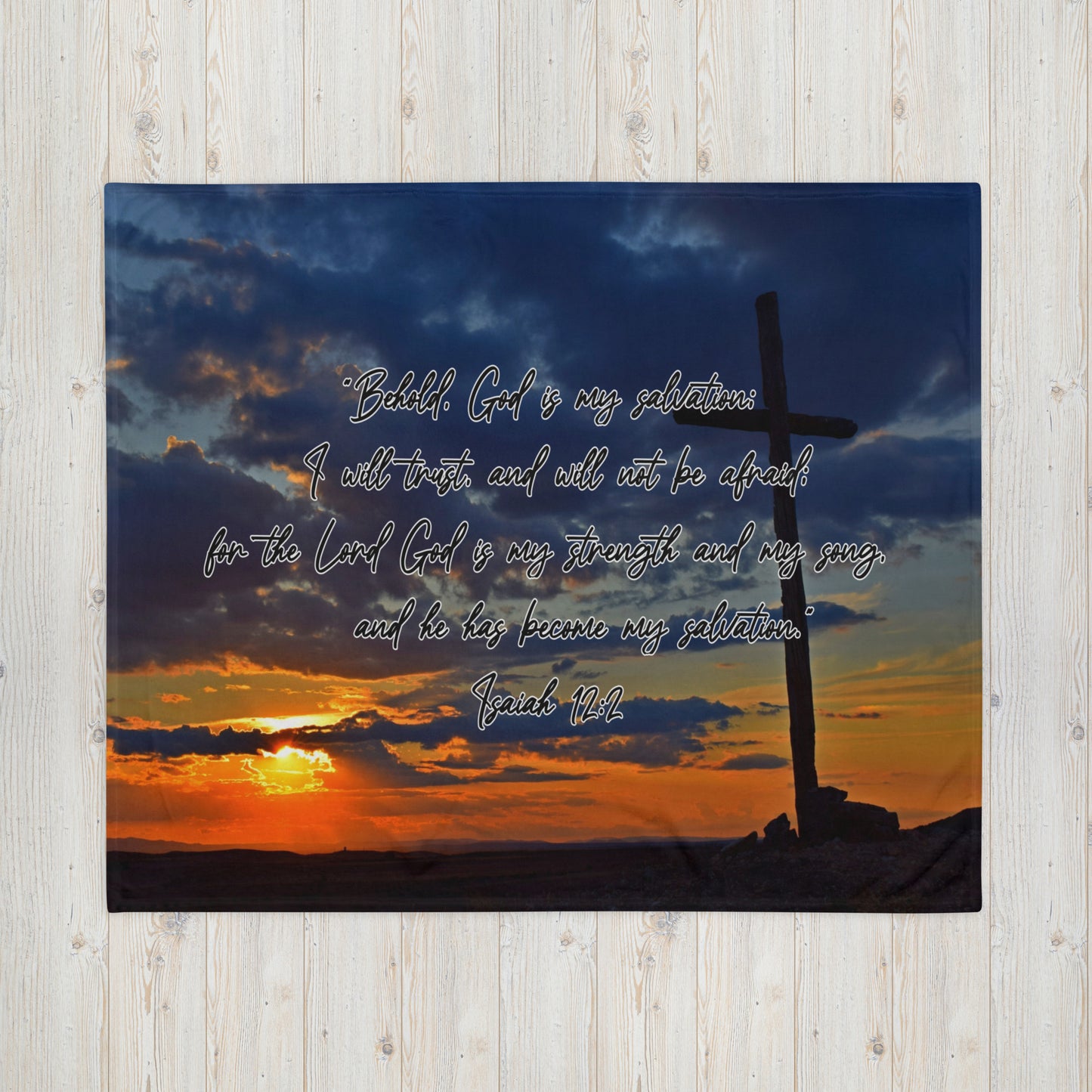 Isaiah 12:2 Horizontal Throw Blanket