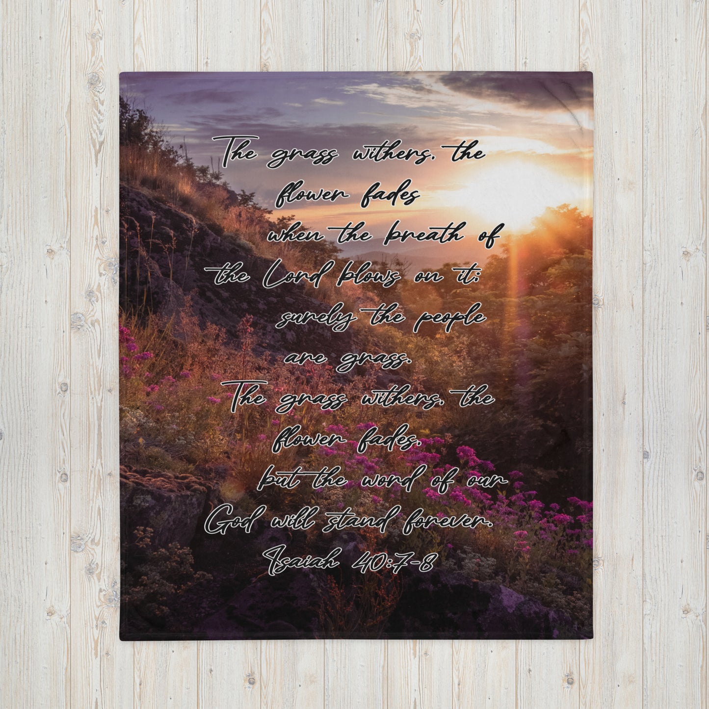 Isaiah 40:7-8 Vertical Throw Blanket