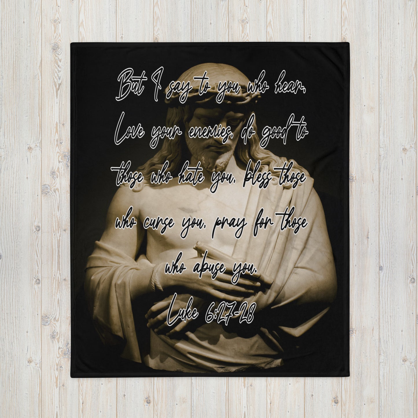 Luke 6:27-28 Vertical Throw Blanket