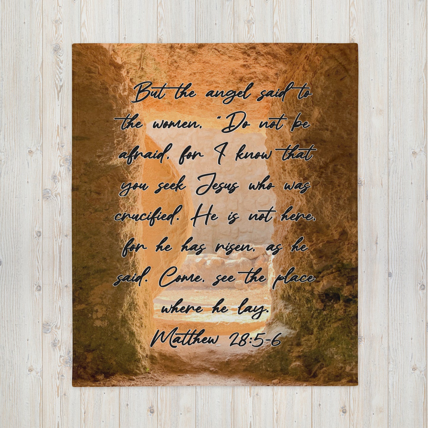 Matthew 28:5-6 Vertical Throw Blanket