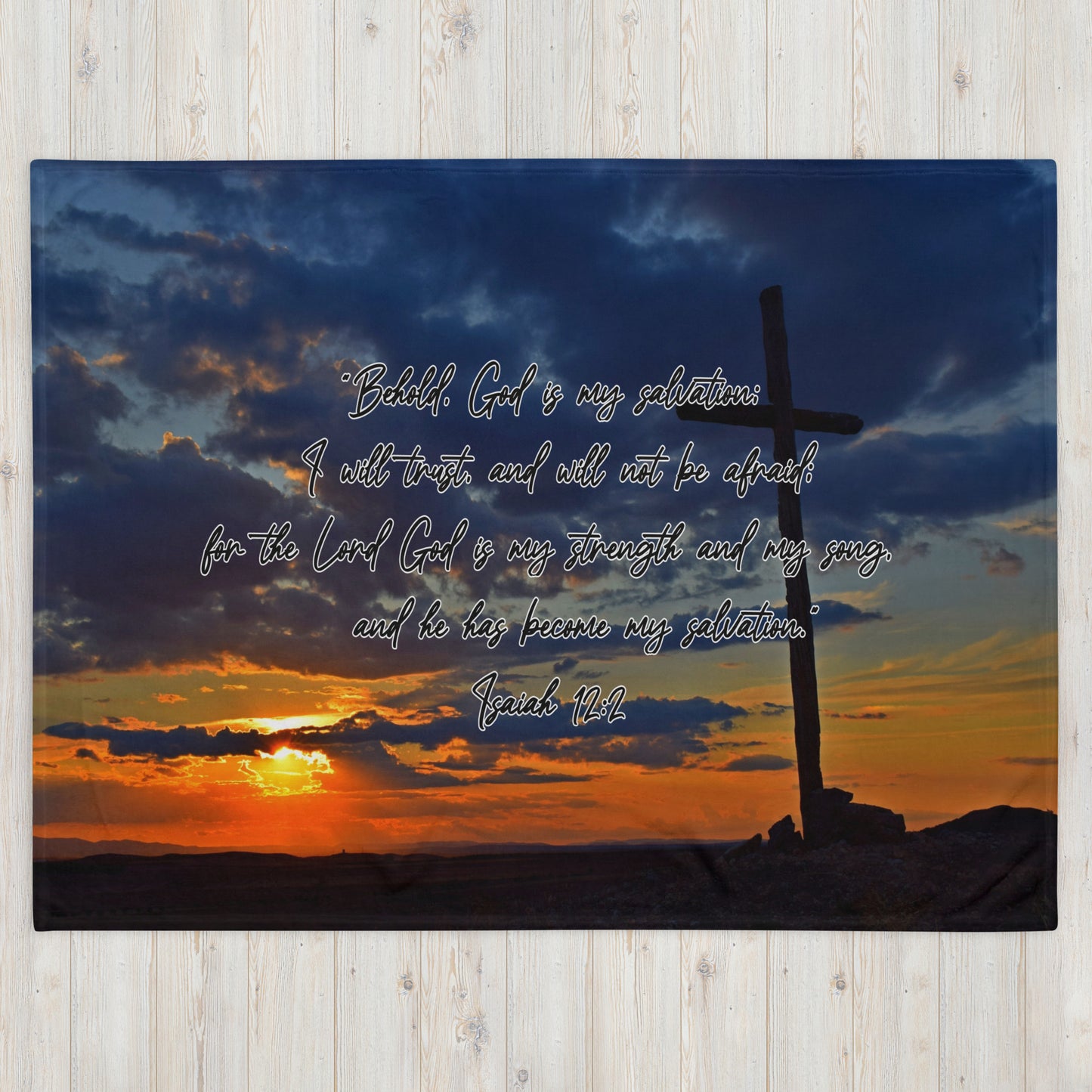 Isaiah 12:2 Horizontal Throw Blanket