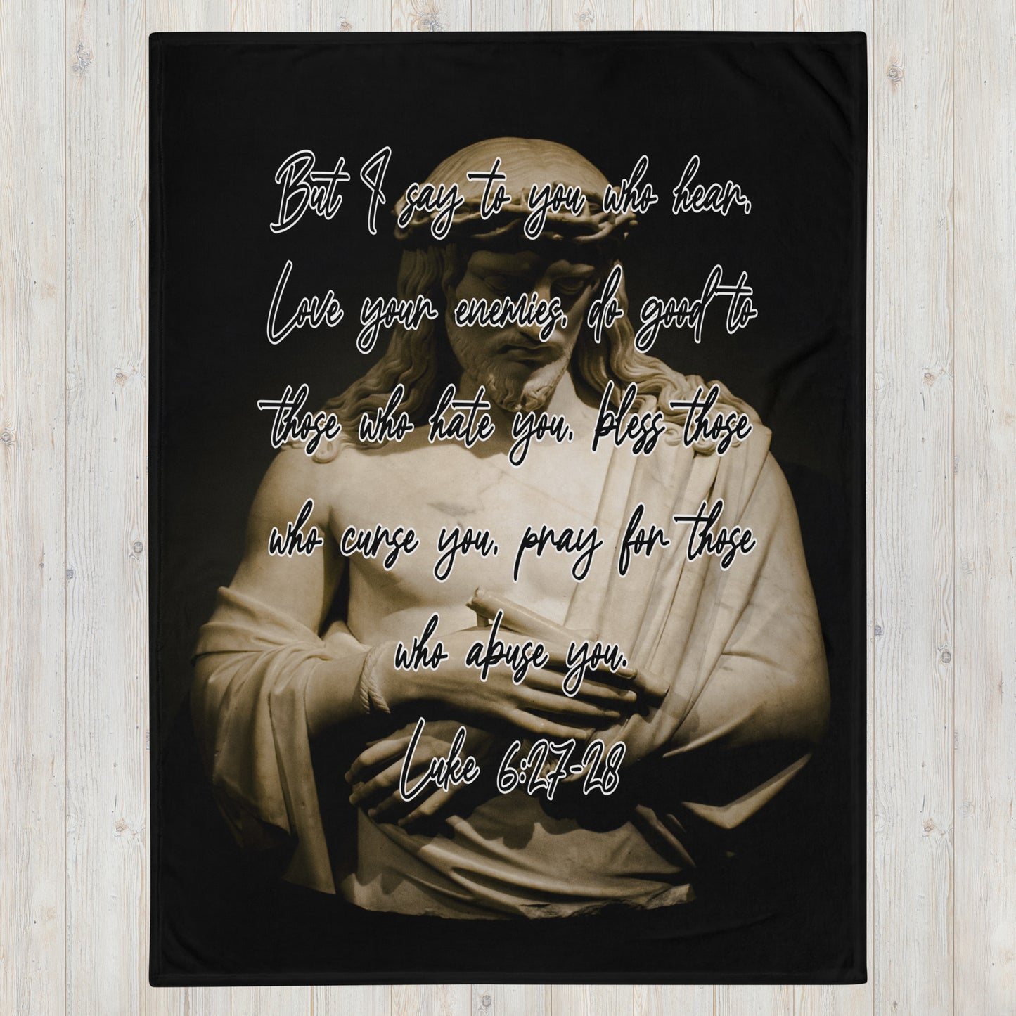 Luke 6:27-28 Vertical Throw Blanket