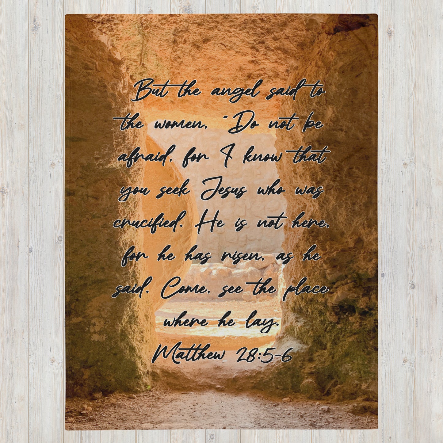 Matthew 28:5-6 Vertical Throw Blanket