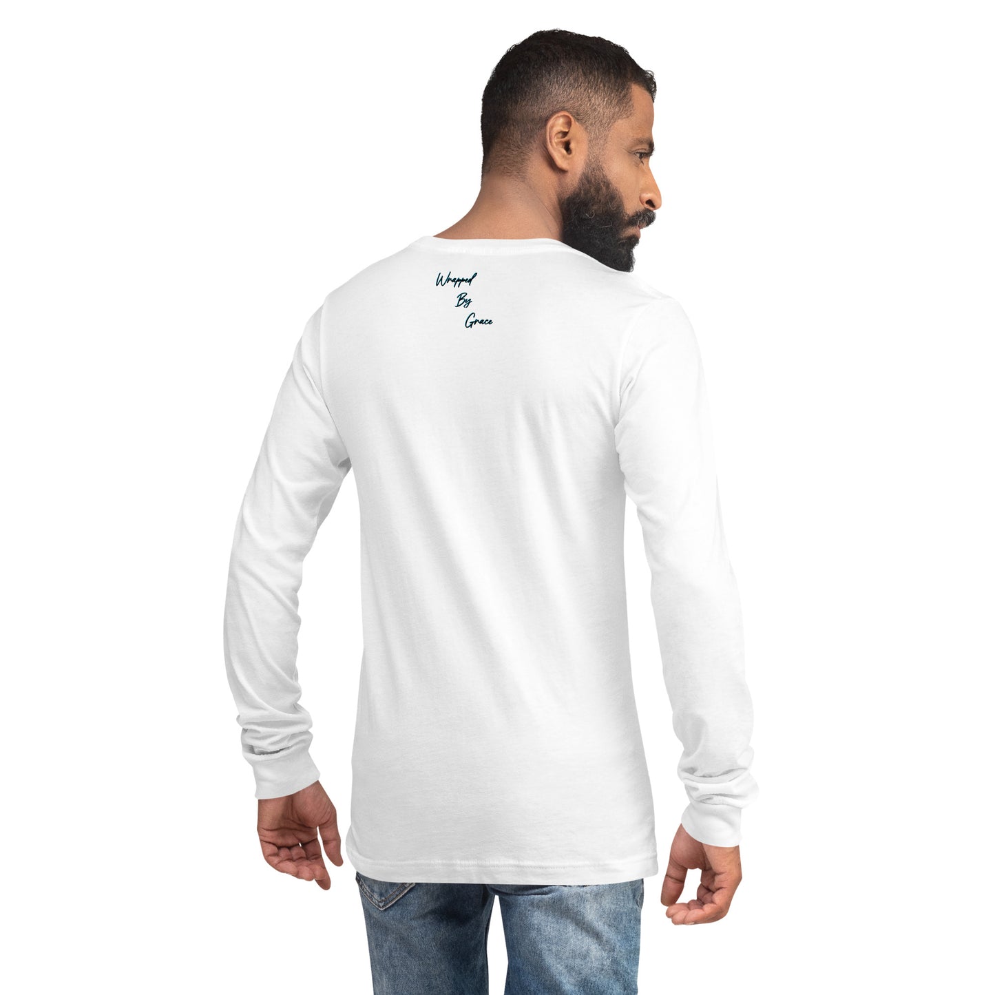 White Long Sleeve T-shirt w/ Printed Bible Verse