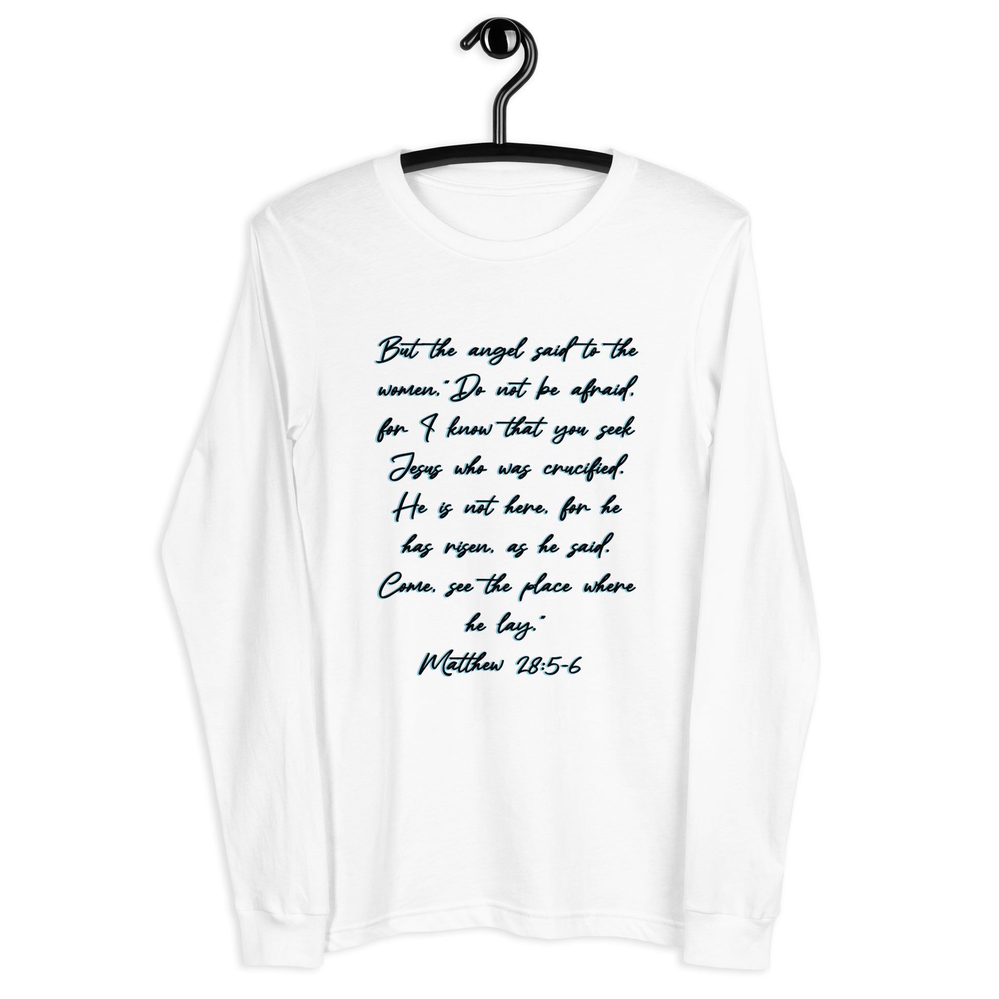 White Long Sleeve T-shirt w/ Printed Bible Verse