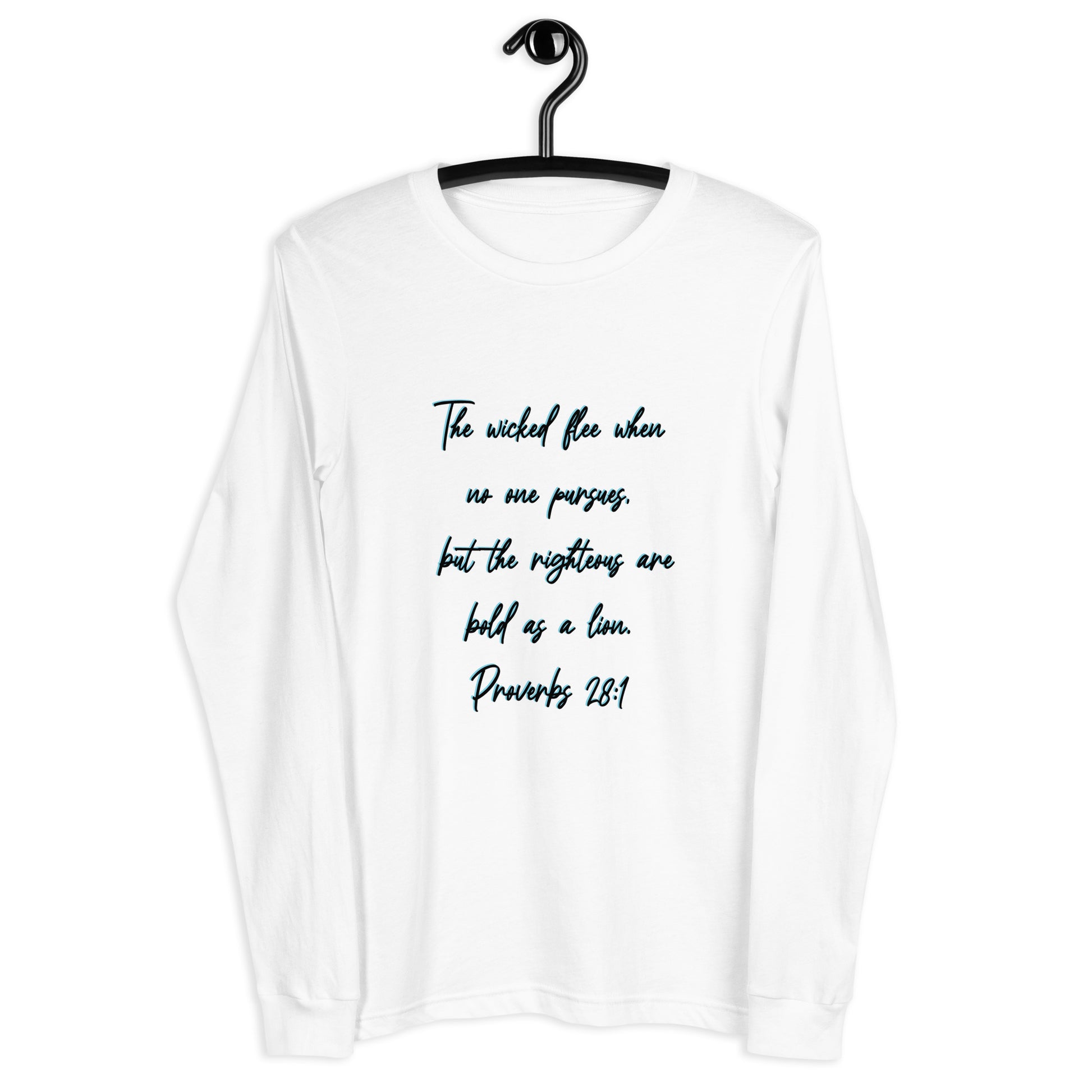 White Long Sleeve T-shirt w/ Printed Bible Verse