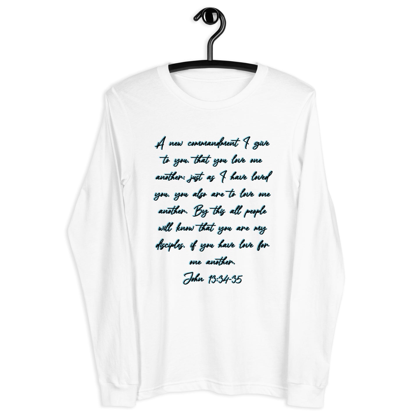 White Long Sleeve T-shirt w/ Printed Bible Verse